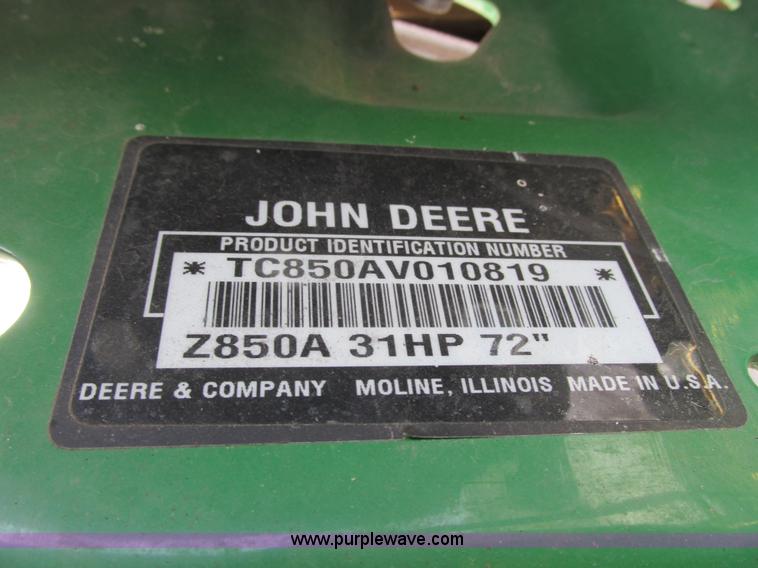 image for item G8865 2008 John Deere Z850A ZTR lawn mower
