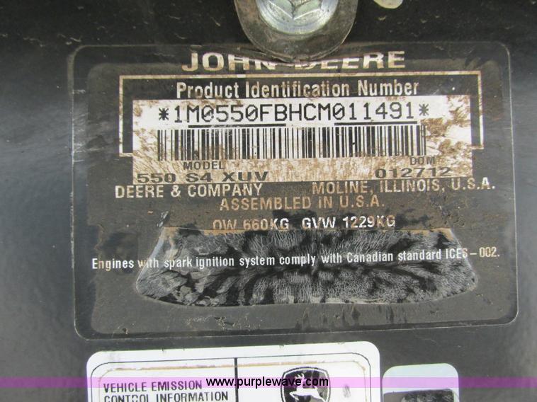 image for item G8866 2012 John Deere 550 S4 Gator utility vehicle