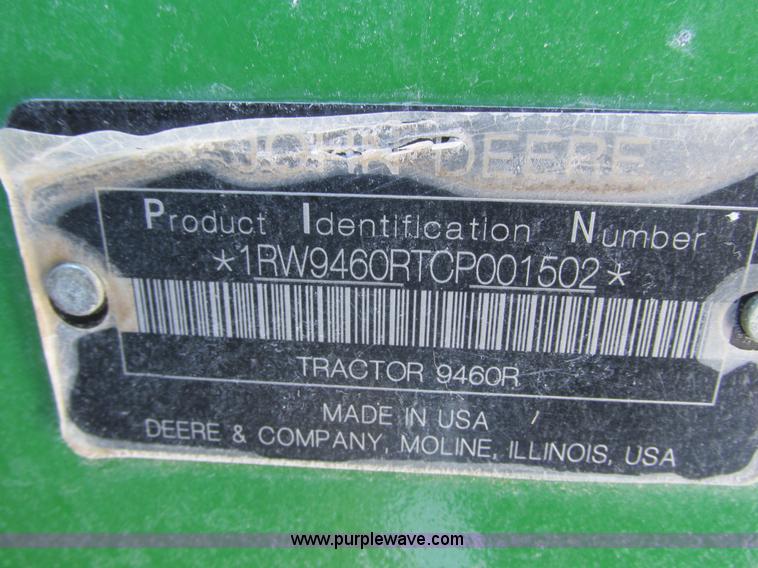 image for item G8882 2012 John Deere 9460R 4WD tractor
