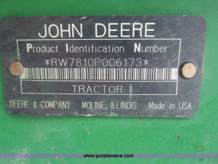 image for item G8887 1997 John Deere 7810 MFWD tractor