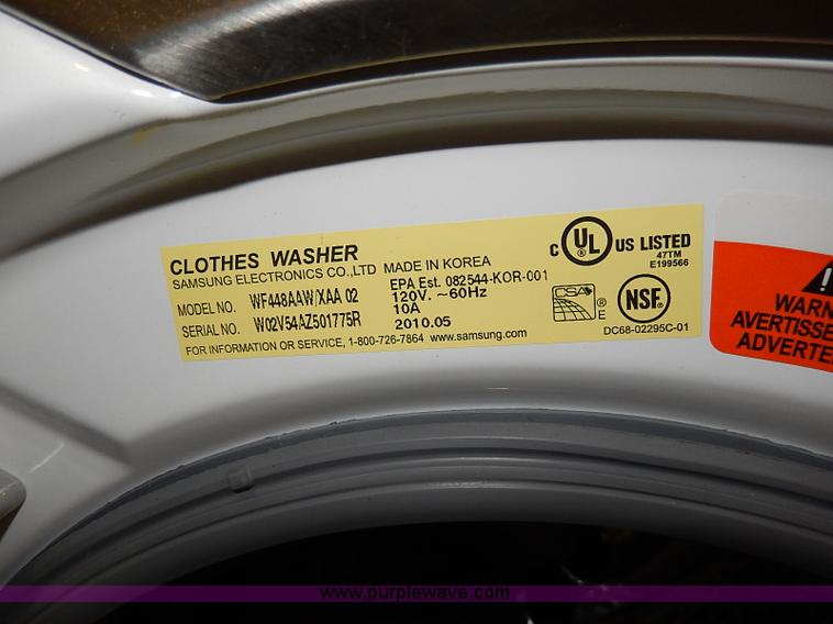 image for item AD9015 Samsung VRT steam front load washing machine