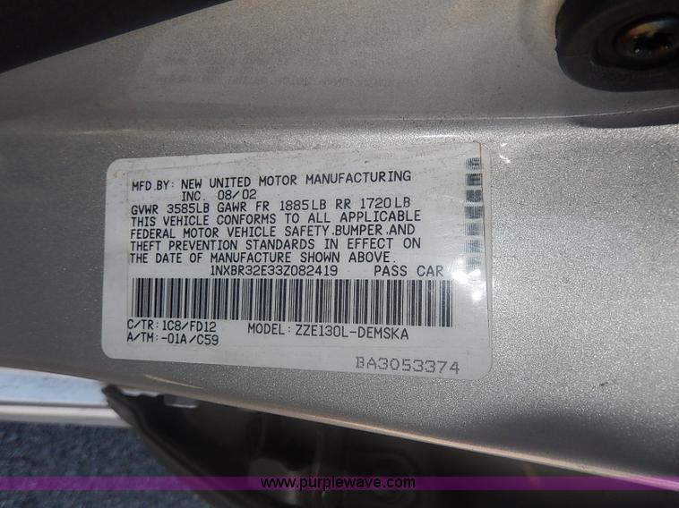 image for item I9313 2003 Toyota Corolla