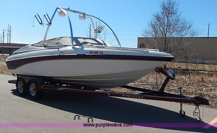 image for item I9318 1997 Crownline 225 boat and trailer