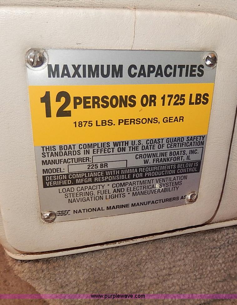 image for item I9318 1997 Crownline 225 boat and trailer