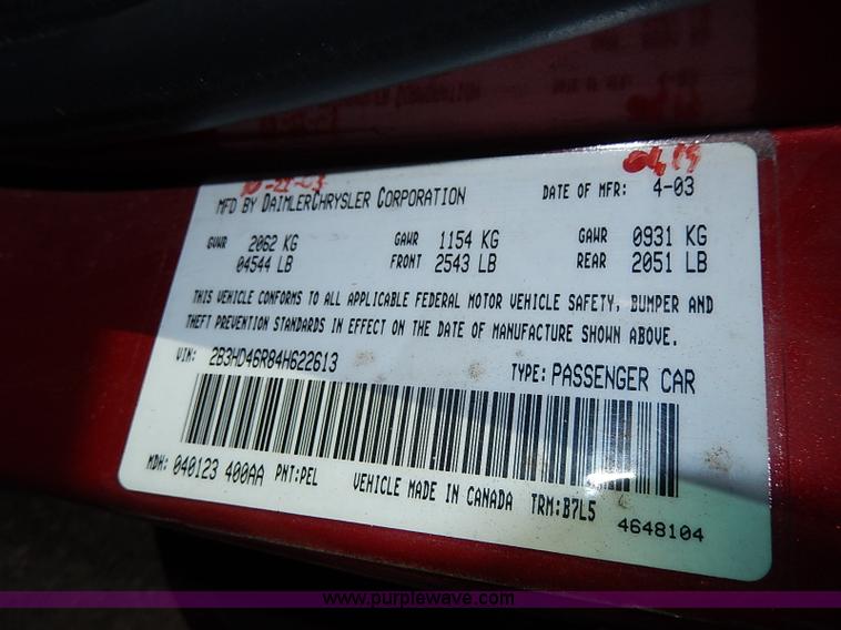 image for item I9329 2004 Dodge Intrepid SE