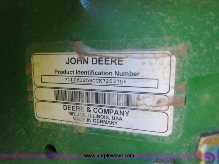 image for item B4875 2012 John Deere 6125R MFWD tractor