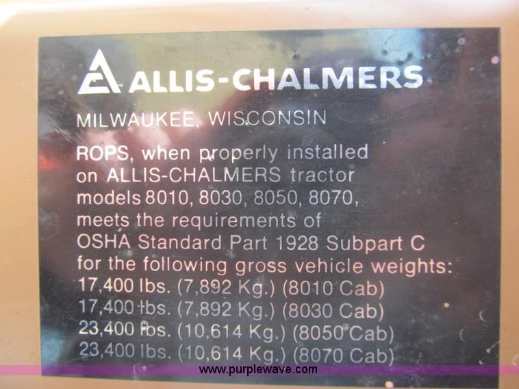 image for item I7216 Allis Chalmers 8070 MFWD tractor