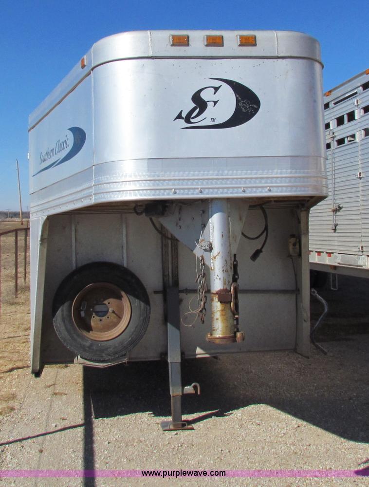 image for item I7499 2004 Southern Classic aluminum triple axle livestock trailer