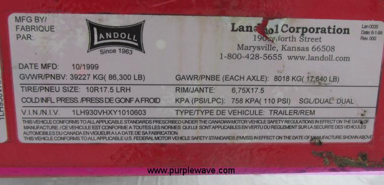 image for item E5282 2000 Landoll 930 Hydratail equipment trailer