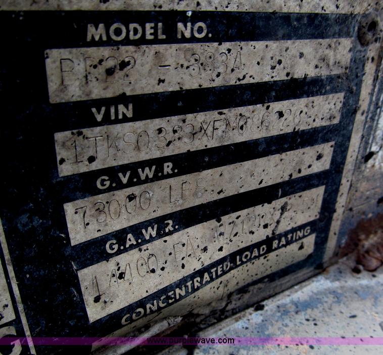 image for item F7263 1985 Trail King BD22-383A 40' triple axle belly dump trailer