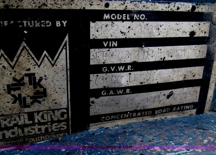 image for item F7264 1985 Trail King BD22-383A 40' triple axle belly dump trailer