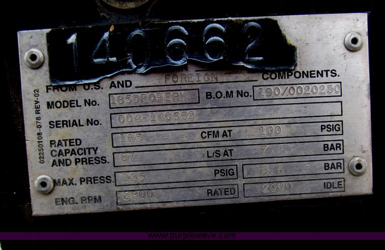 image for item F7276 Sullair 185DPQPerk air compressor