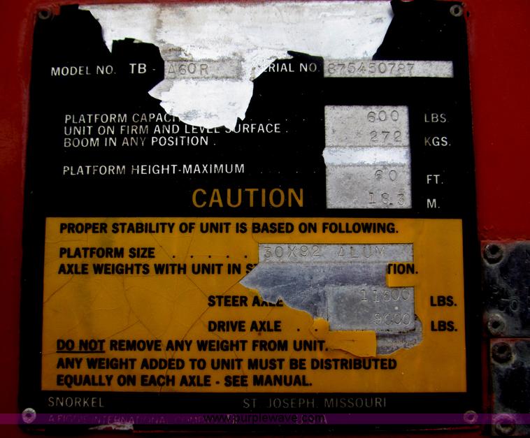 image for item F7287 Snorkelift TB A60R boom lift