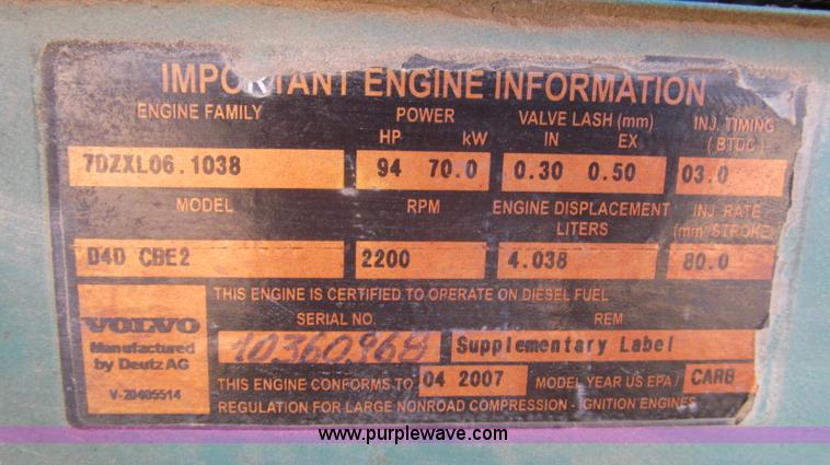 image for item G2282 2008 Volvo BL70 backhoe