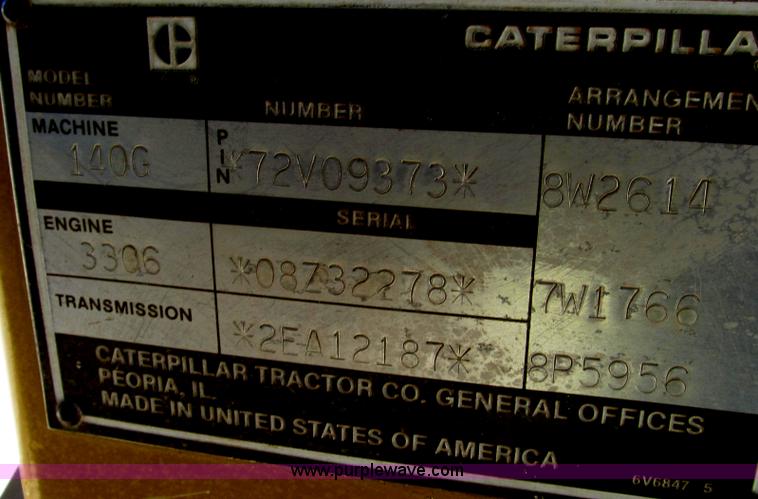 image for item G2283 1986 Caterpillar 140G motor grader