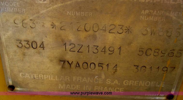 image for item G2293 1986 Caterpillar 963 track loader