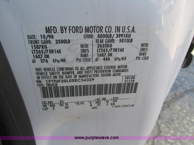 image for item I4195 1999 Ford F250 Super Duty XL utility truck