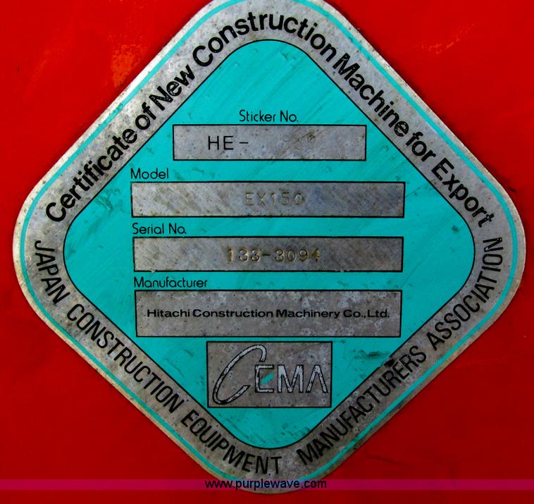 image for item I4198 1994 Hitachi EX150 excavator