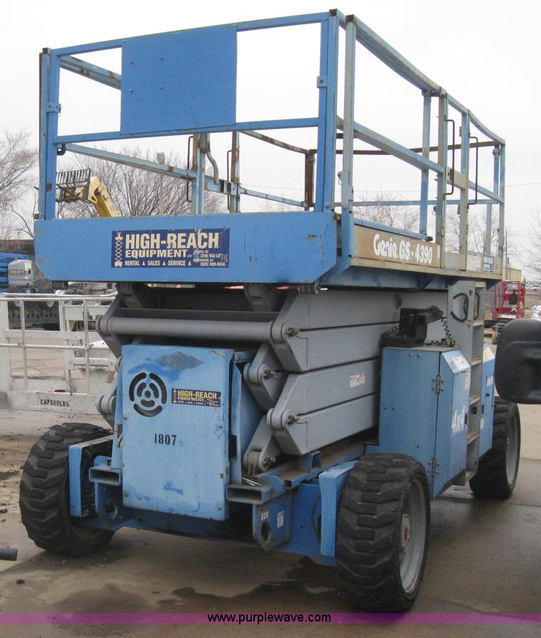 image for item I5652 2004 Genie GS-4390 rough terrain scissor lift
