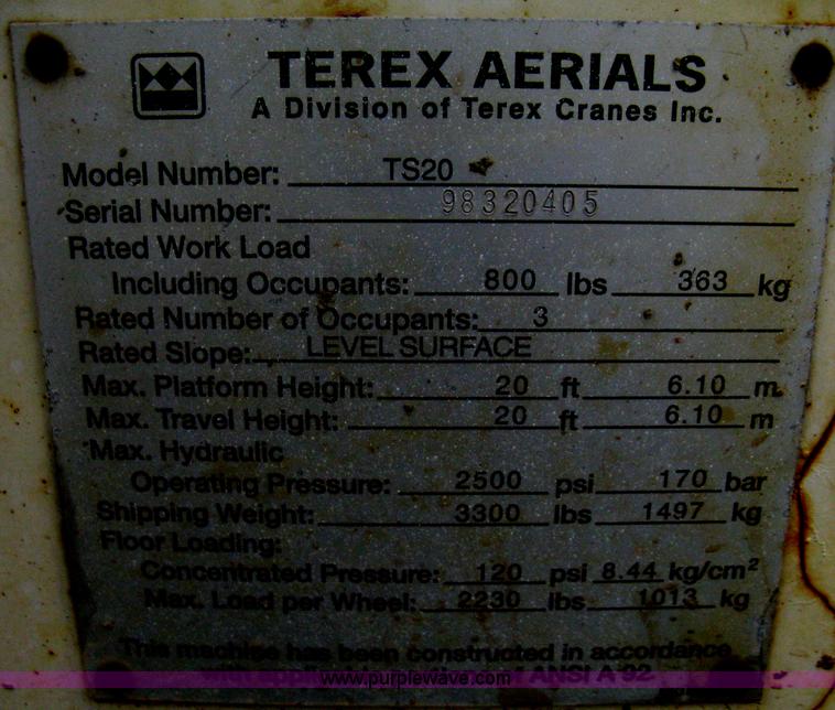 image for item I5653 Terex TS20 electric scissor lift