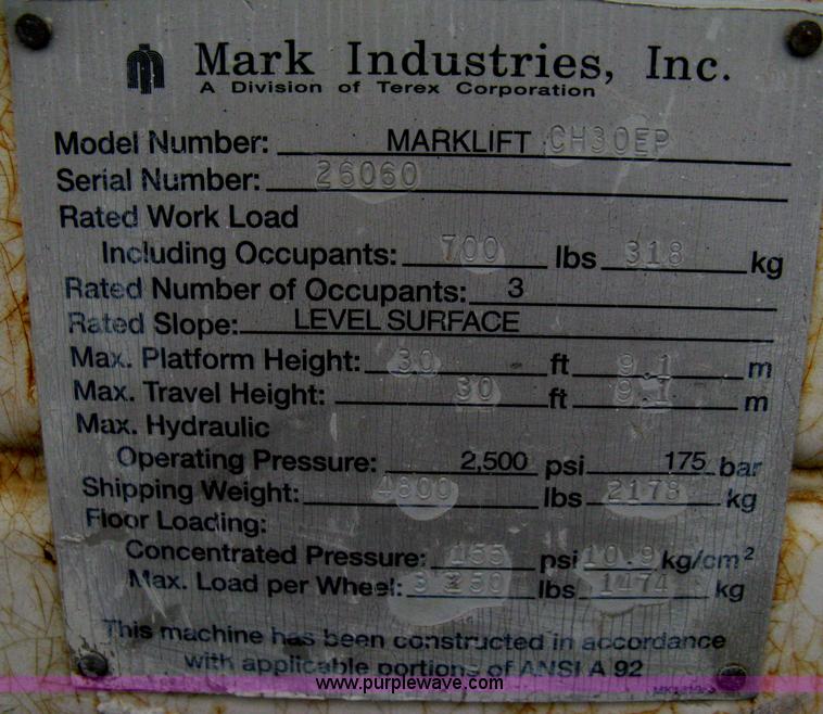 image for item I5654 Terex/Marklift CH30EP electric scissor lift