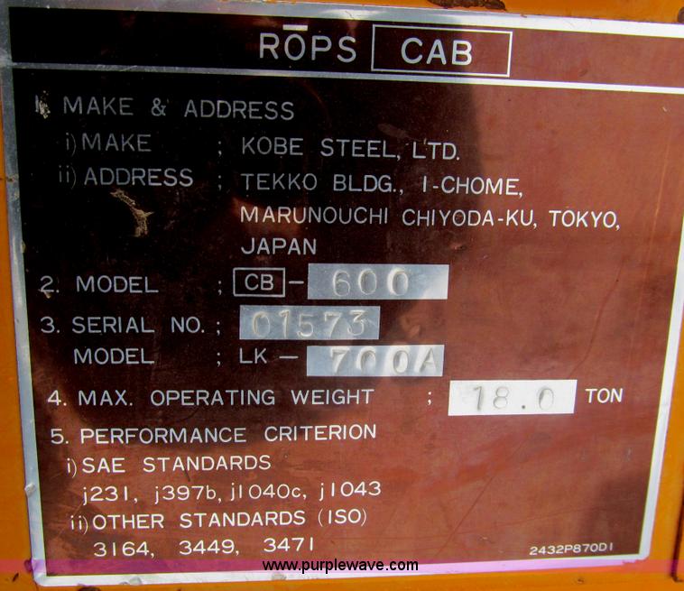 image for item I7229 Kobelco LK700A wheel loader