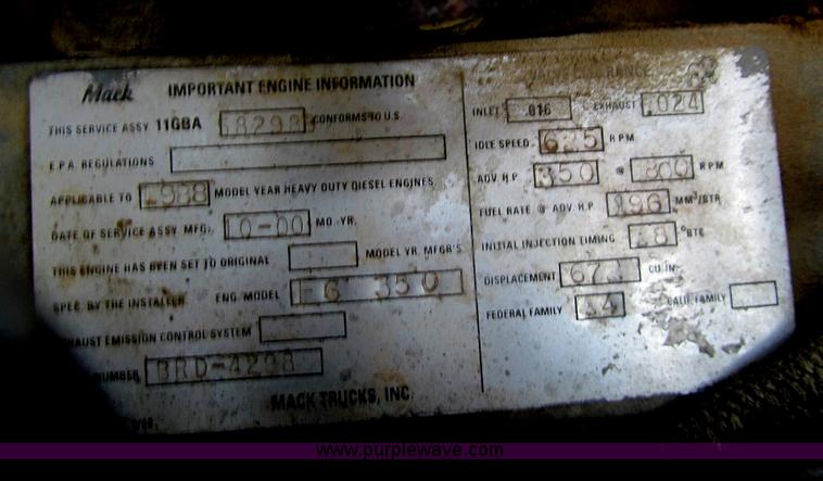 image for item I7240 1991 Mack RD688S triple axle dump truck