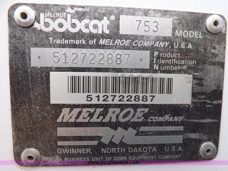 image for item I9116 1995 Bobcat 753 skid steer