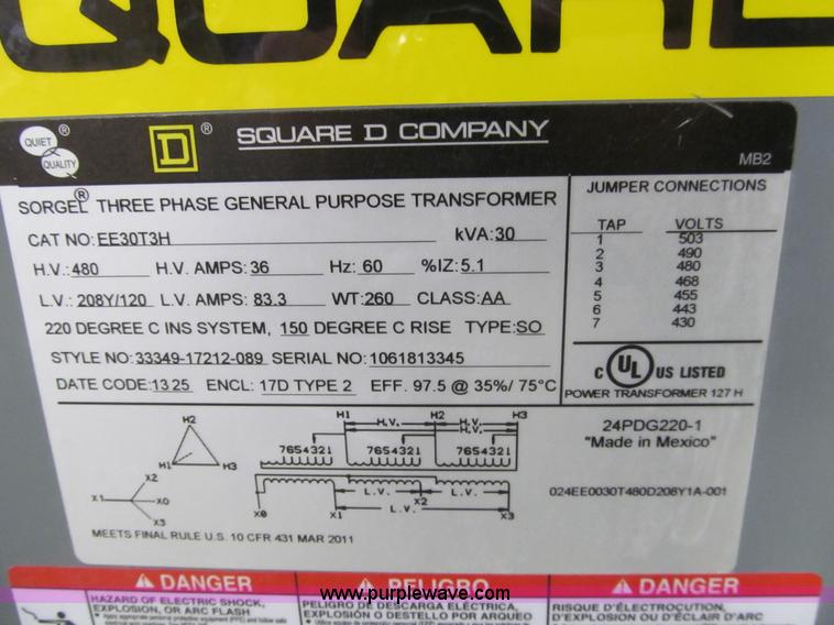 image for item AQ9912 Square D general purpose transformer