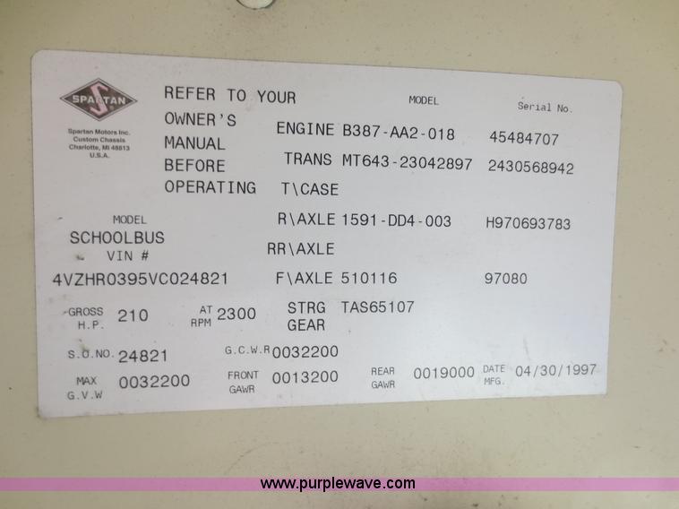 image for item F8202 1997 Spartan Crown 027-356-77 school bus