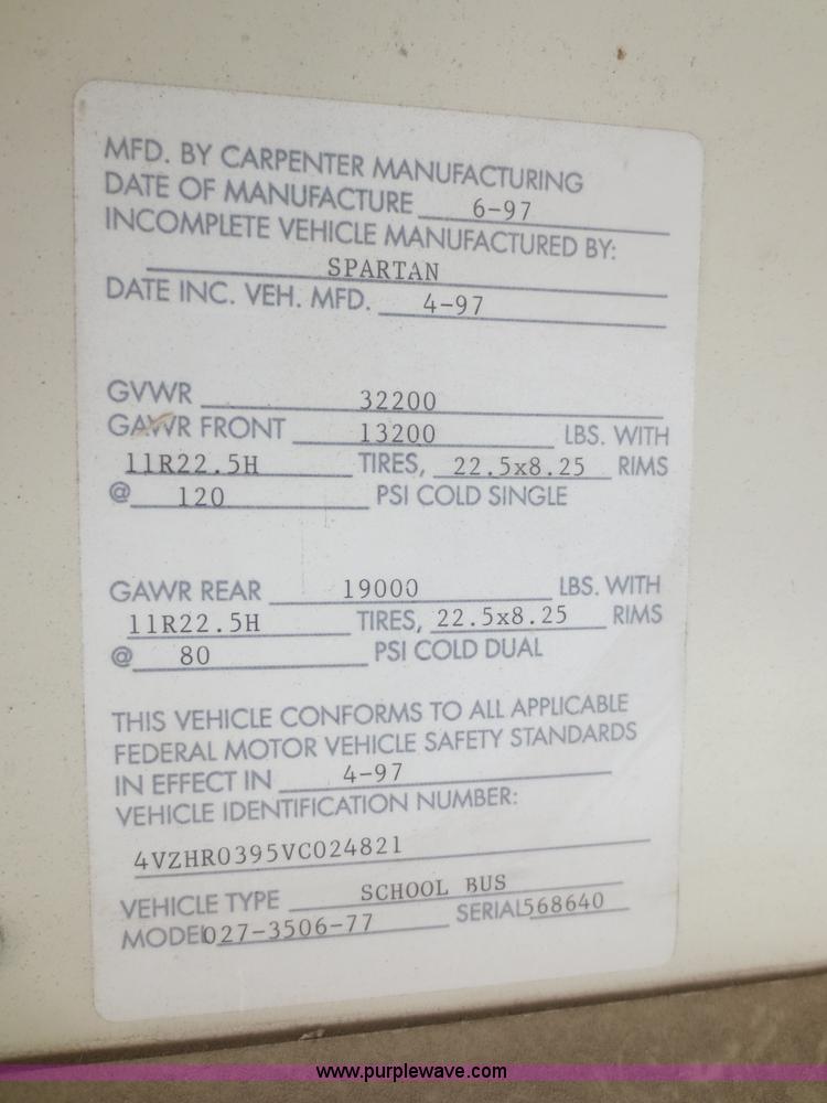 image for item F8202 1997 Spartan Crown 027-356-77 school bus