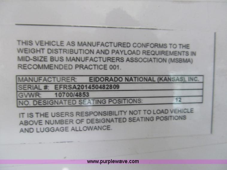 image for item G9519 2005 Ford E350 Super Duty Eldorado transit bus