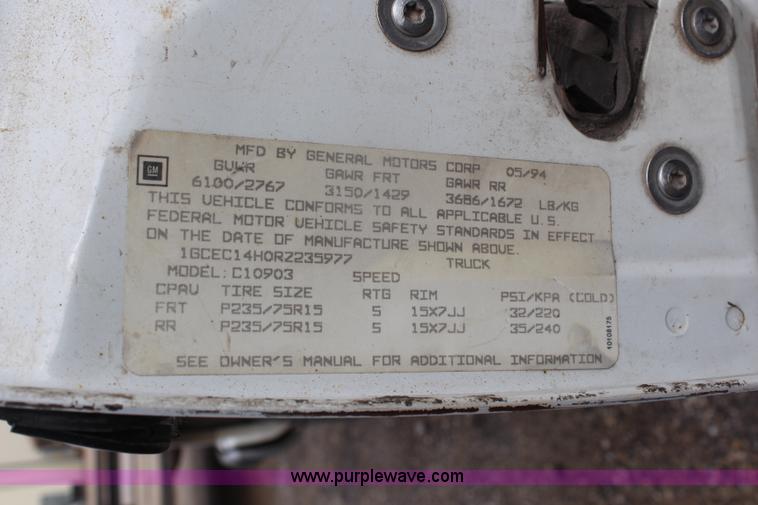 image for item H1500 1994 Chevrolet 1500 pickup truck