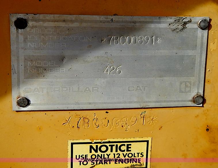 image for item I9385 1987 Caterpillar 426 backhoe