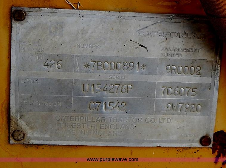 image for item I9385 1987 Caterpillar 426 backhoe