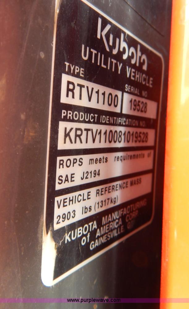 image for item I1128 Kubota RTV1100 utility vehicle