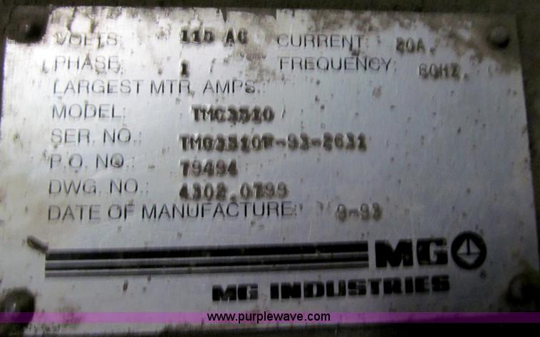 image for item AQ9922 1993 MG plasma cutting system