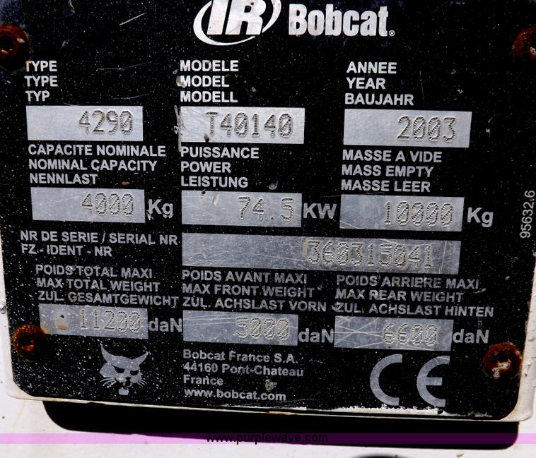 image for item I9042 2003 Bobcat T40140 telehandler