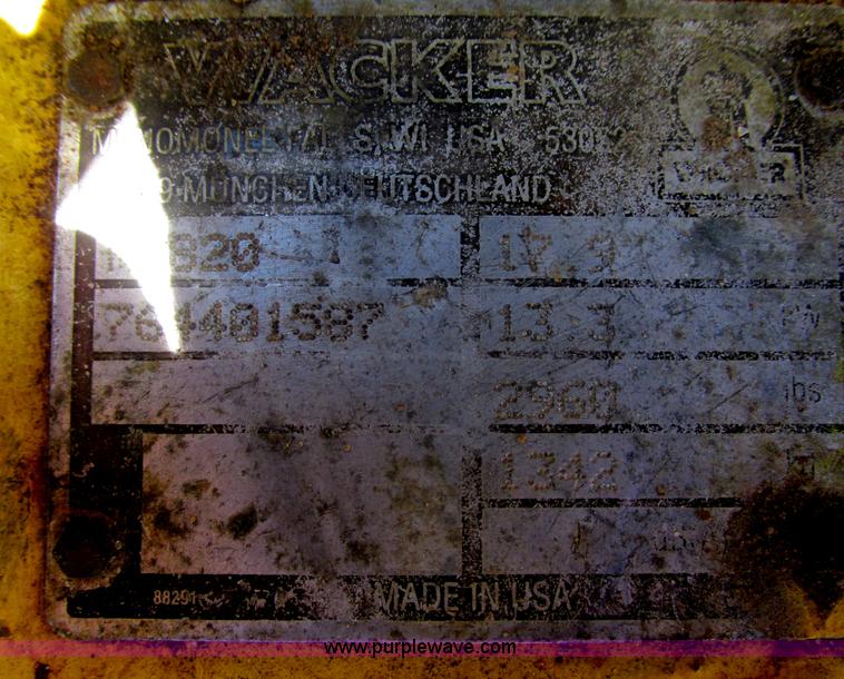 image for item E5320 Wacker RT820 trench compactor