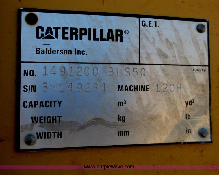 image for item F6836 1999 Caterpillar 120H articulated motor grader