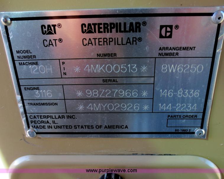 image for item F6837 1998 Caterpillar 120H articulated motor grader