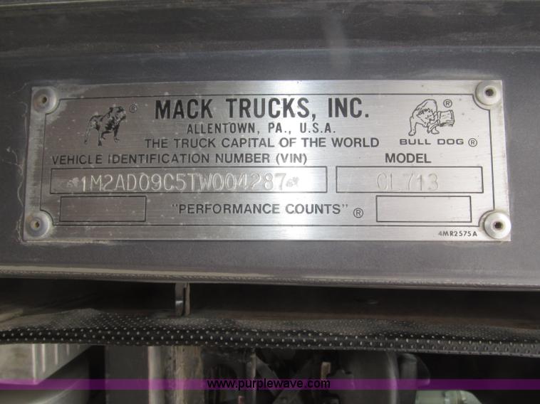 image for item F7301 1996 Mack CL713 tri axle dump truck