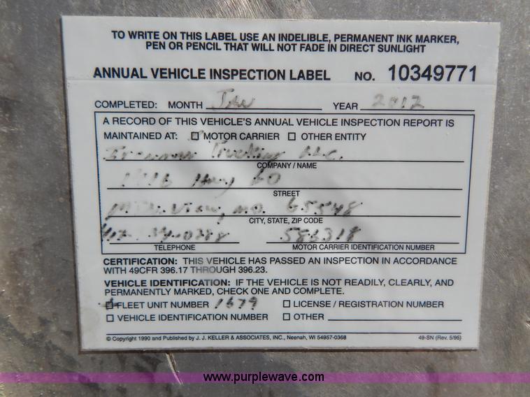 image for item I1102 2004 Benson/Mac A4090A50 aluminum dump trailer