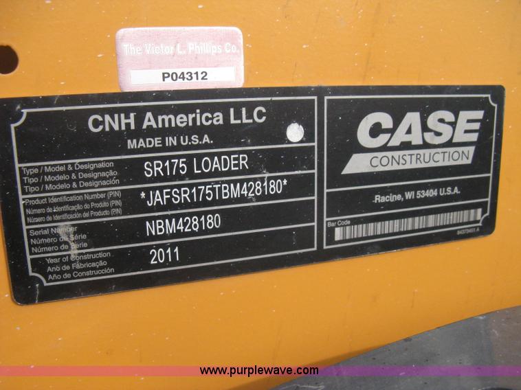 image for item I5584 2011 Case SR175 skid steer