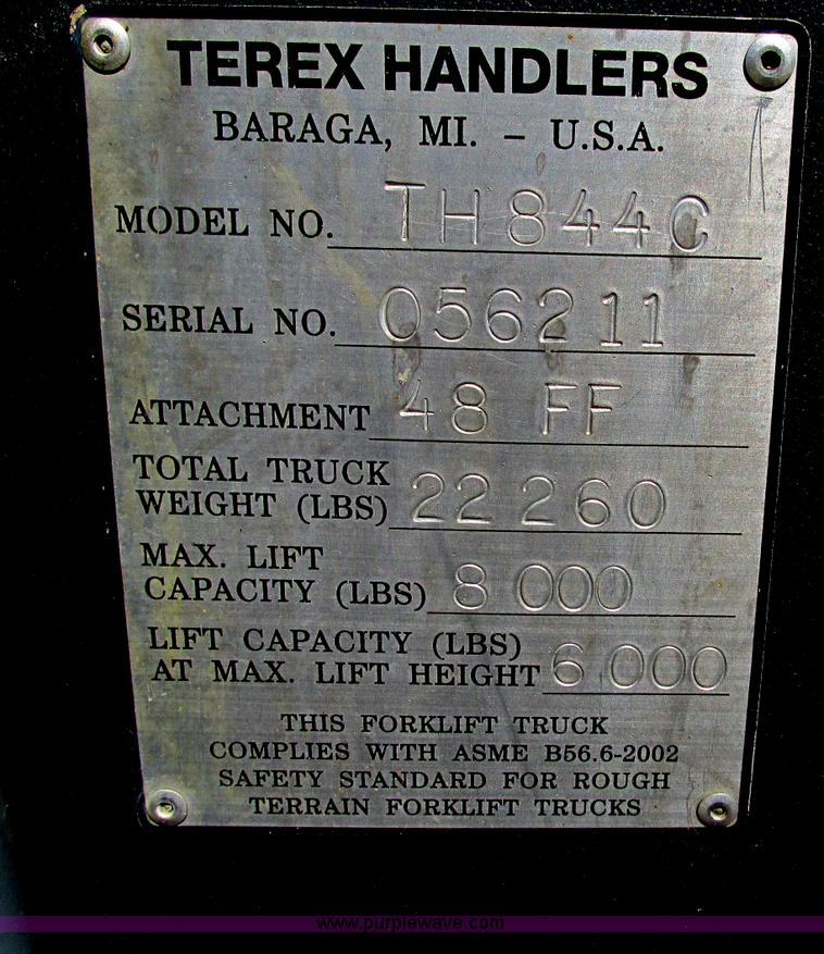 image for item Z9202 2005 Terex TH844C telehandler