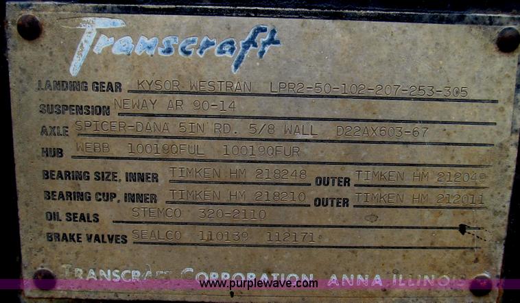 image for item G2335 1989 Transcraft TL90K-45 split-axle flatbed trailer