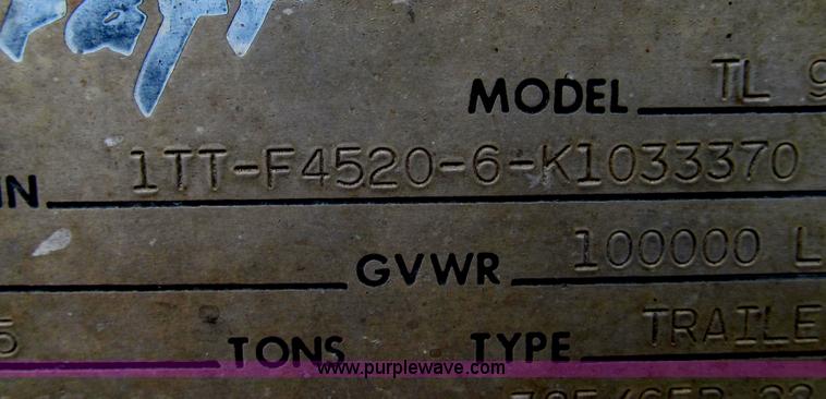 image for item G2335 1989 Transcraft TL90K-45 split-axle flatbed trailer