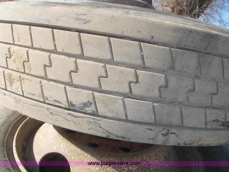 image for item AE9346 (7) 295/75R22.5 tires and 10 bolt wheels