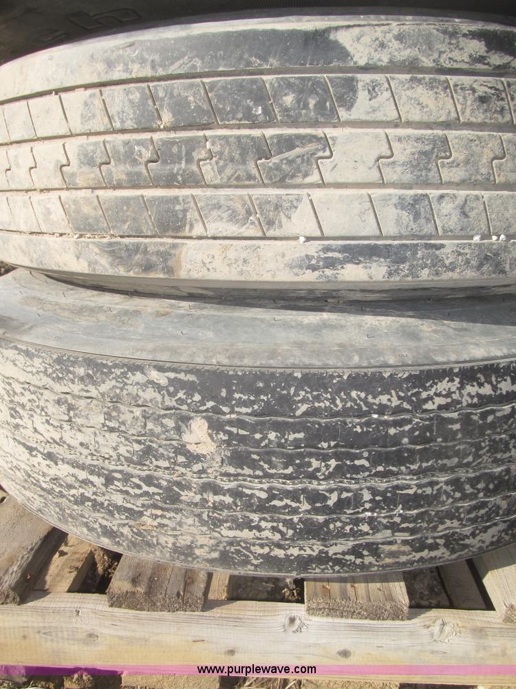 image for item AE9346 (7) 295/75R22.5 tires and 10 bolt wheels