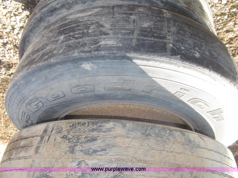 image for item AE9346 (7) 295/75R22.5 tires and 10 bolt wheels